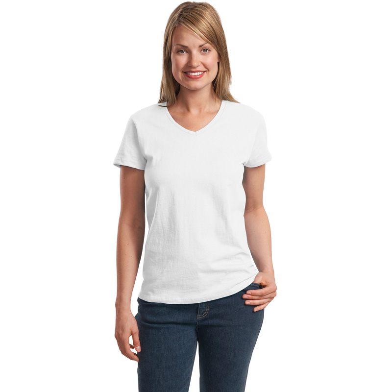 Hanes &#174;  Ladies Tagless &#174;  100% Cotton V-Neck T-Shirt. 5780