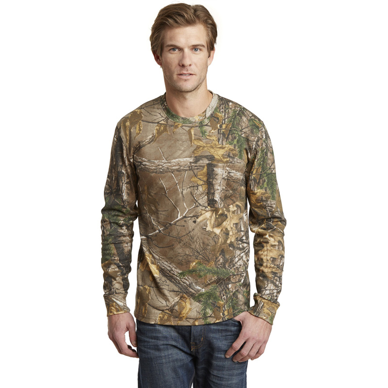 Russell Outdoors &#8482;  Realtree &#174;  Long Sleeve Explorer 100% Cotton T-Shirt with Pocket. S020R