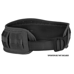 VTAC Brokos Belt - The 5.11 Tactical Brokos Belt features web platform panels to attach your holster/pouches/etc. and aid in heavy loads. The ergonomic shape spreads load and reduces pressure on nerves at hips and can be attached to the 5.11 Tactical TRIAB 18 to carry heavy loads.