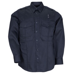 Taclite PDU Shirt - B Class - Long Sleeve (SHORT) - 5.11 Men's Class B PDU L/S Shirt is made of 4.4 oz. Taclite RipStop fabric for warm weather and remains as professional as the Class A PDU Shirts. Common features include mic cord pass through  permanent creases  epaulettes and badge tab. The Class B PDU Shirt also features a hidden documents pocket.