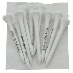 Evolution Tee Packs - Evolution Tees are plastic perforamnce tees engineered with special low-resistance tips that create less friction between the golf ball and tee, resulting in longer drives. Tee sizes available in 2 3/4" or 3 1/4" polybagged with 5 or 10 tees per bag with a 1 color imprint.
