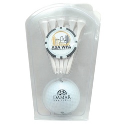 1 Ball 5 Tee Clam with Poker Chip Ball Marker
