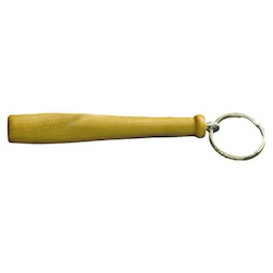 4" Mini Wood Baseball Bat Key Chain - 4" mini wood baseball bat key chain. Makes a great team give away. 
