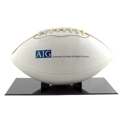 Full Size Football Grandstand Display - Black plastic grandstand display for your favorite full size football. 