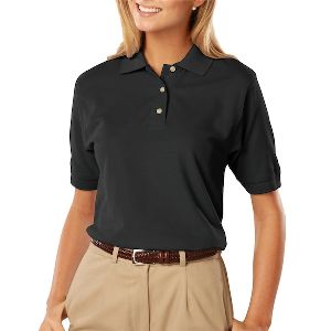 Ladies Pique Polo Shirt - Ladies short sleeve cotton pique polo shirt with straight bottom.