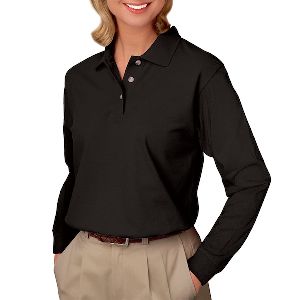 Ladies Long Sleeve Pique Polo - Ladies long sleeve polo pique shirt with no-pocket.