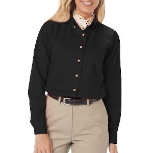 Twill Shirt - Ladies long sleeve 100% cotton pocketless twill shirt.