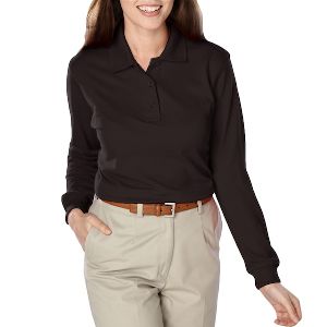 New Ladies Long Sleeve Pique Polo - New Ladies value pique polo.
