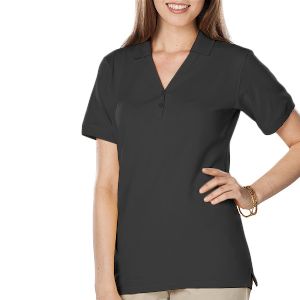  Ladies Soft Touch S/S Y-Placket Polo - Ladies Soft Touch S/S Y-Placket Polo with matching buttons. 