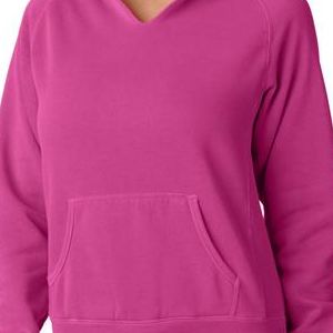  1595 Chouinard Ladies' Hooded Sweatshirt  - 1595-Raspberry DirDye