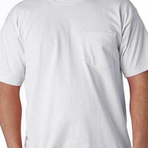 3015 Union Made: A Division of Bayside Adult Union Made Cotton Pocket Tee  - 3015-White