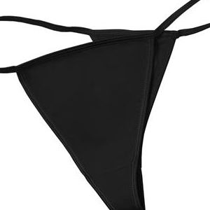 301 Bella+Canvas Ladies' Cotton/Spandex Thong Bikini Underwear  - 301-Black