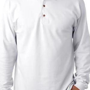 3400 Gildan Adult Ultra CottonTM Long-Sleeve Pique Polo  - 3400-White