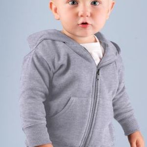 3446 Rabbit Skins Infant Zipper Hooded Sweatshirt  - 3446-Heather (60/40)