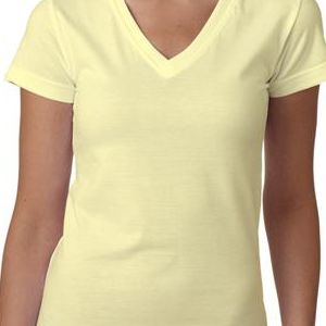 3587 LA T Ladies' V-Neck Cotton T-Shirt  - 3587-Banana