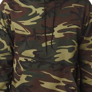 3969 Code V Adult Camouflage Pullover Hooded Blended Print Fleece Sweatshirt  - 3969-Green Woodland