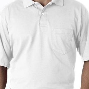 436 Jerzees Adult Jersey 50/50 Pocket Polo with SpotShield®  - 436-White