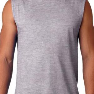 49 Jerzees Adult HiDENSI-TTM Cotton Sleeveless T-Shirt  - 49-Athletic Heather (90/10)