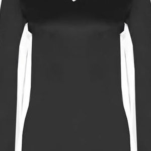 6164 Badger Ladies' Core Performance Dig Long-Sleeve Tee with Contrast Sleeve Panels  - 6164-Black/ White