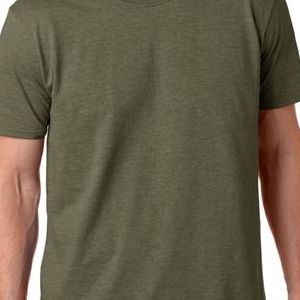 64000 Gildan Adult Softstyle Cotton T-Shirt  - 64000-Heather Military Green (50/50)