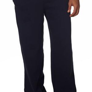 7766 Weatherproof Adult Cross Weave Open-Bottom Blend Sweatpants  - 7766-Navy