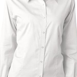 8381 UltraClub® Ladies' Non-Iron Cotton Pinpoint Woven Shirt  - 8381-White
