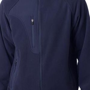 8495 UltraClub® Adult Full-Zip Polyester Micro-Fleece Jacket With Pocket  - 8495-Black/ Black