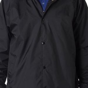 8944 UltraClub® Adult Nylon Coaches Jacket  - 8944-Black