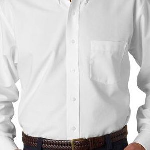 8970T UltraClub® Men's Tall Classic Blend Wrinkle-Free Long-Sleeve Oxford Woven Shirt  - 8970T-White