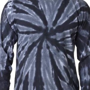 89 Gildan Tie-Dye Adult One-Color Long-Sleeve Pinwheel Cotton Tee  - 89-Black