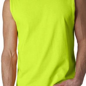 G2700 Gildan Adult Ultra CottonTM Sleeveless T-Shirt  - G2700-Safety Green (50/50)