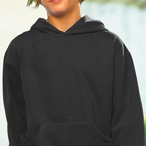 L2296 LAT Youth Fleece Hooded Pullover Sweatshirt with Pouch Pocket  - L2296-Black