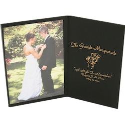 Acrylic Book Frame with Background Color and Imprint - Available in 3.5"x5", 4"x6", and 5"x7" Photo Sizes