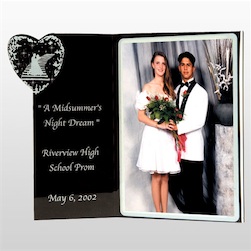 Acrylic Book Frame with Heart Theme - Available in 3.5"x5", 4"x6", and 5"x7" Photo Sizes