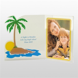 Acrylic Book Frame with Palm tree Theme - Available in 3.5"x5", 4"x6", and 5"x7" Photo Sizes