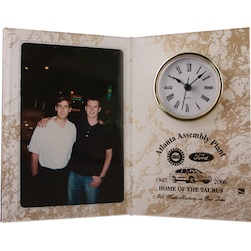 4"x6" Acrylic Marble Open Book Picture Frame Clock