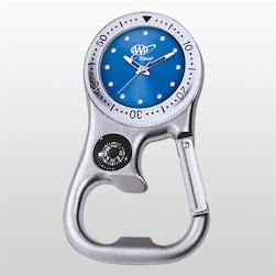 Carabiner Clip watch with compass and bottle opener