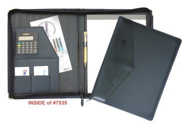 Microline Zipper Calculator Portfolio - Made in USA Union Bug Available