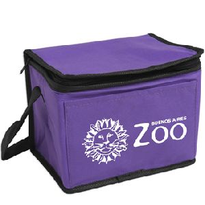 Non-Woven 6-Pack Cooler - Constructed of 80 gsm non-woven polypropylene, this cooler features

a pocket on the front, insulated PEVA lining, zipper closure and 16"

carrying handle