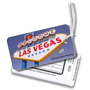 2 1/4" x 4 1/4" Full Color with Matte Panels or  White .050" Luggage Tag with See Through Pocket for ID - Luggage Tags