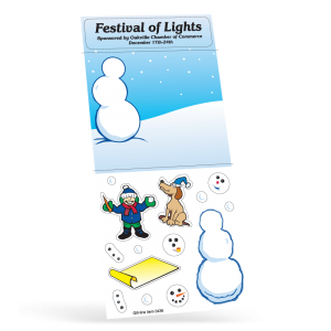 3 1/4" x 7" Sheet 1 Color White Gloss Paper (repositionable adhesive) - Holiday Sticker Sheets