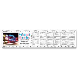 2" x 8 1/4" Full Color .015" Recycled White Satin Plastic - HD Resolution Calendar Rulers