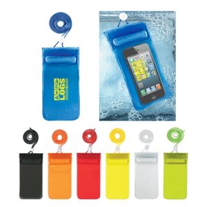 Handy Waterproof Pouch With Neck Cord (Silk-Screen)