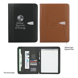 Eclipse Bonded Leather 8 " X 11" Zippered Portfolio With Calculator