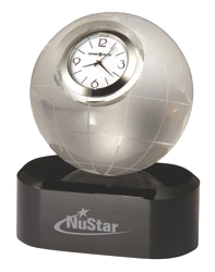 Axis - Crystal award tabletop clock in globe