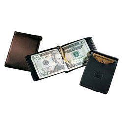Single Money Clip with Outside Pocket