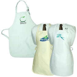 Gourmet Apron With Pockets  Natural And White