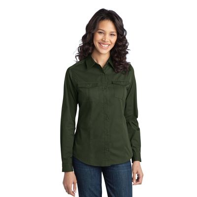 Port Authority 174  Ladies Stain-Resistant Roll Sleeve Twill Shirt. L649 - 