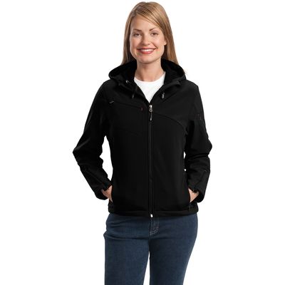 Port Authority &#174;  Ladies Textured Hooded Soft Shell Jacket. L706