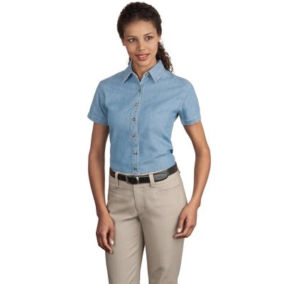Port & Company &#174;  - Ladies Short Sleeve Value Denim Shirt.  LSP11